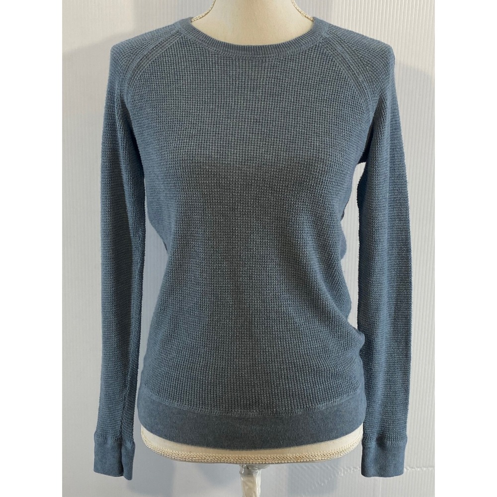 Prana Milani Crew Sweater Blue Thermal Crewneck Outdoor Lifestyle CozyCore